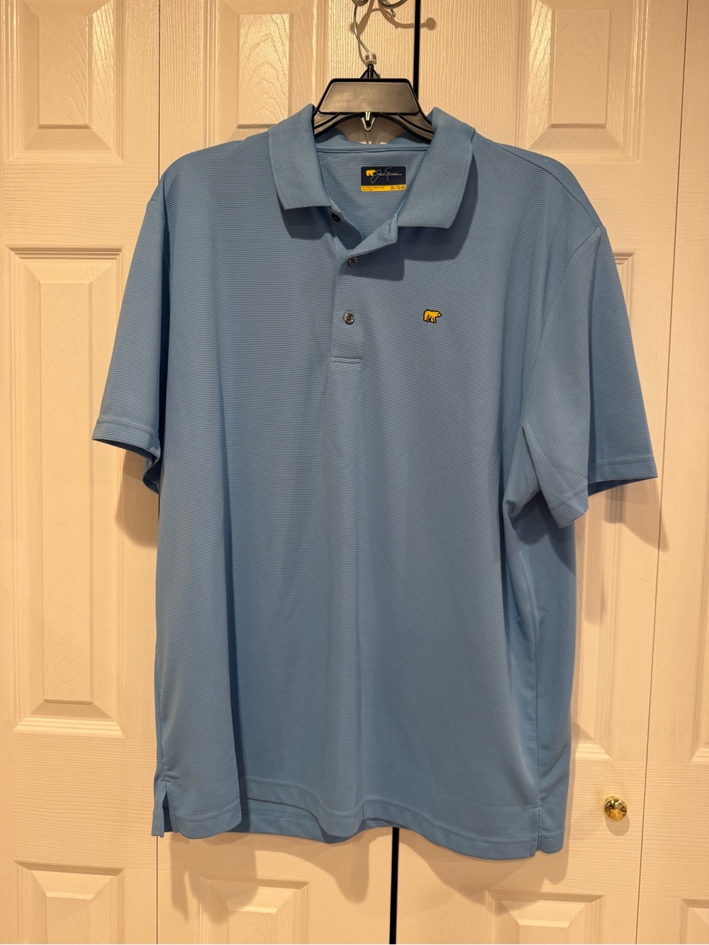 Men’s Light Blue Polo Shirt with Small Embroidered Logo